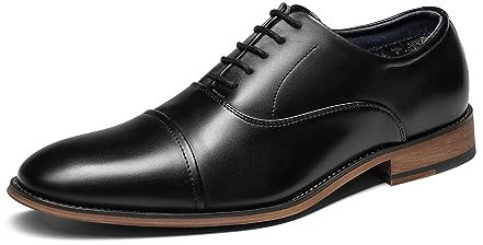 Bruno Marc Men's Lace-Up Leather Shoes, Classic Oxfords Formal Dress Shoes Brogues Derby, Comfortable School Shoes for Boy, Teen in Business, Party and Wedding,Size 12,Black,Louis_2