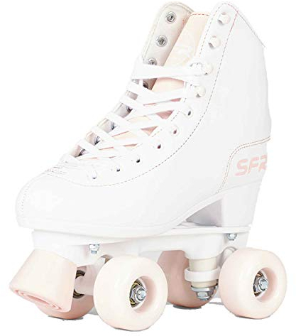 SFR Skates Figure Quad Skates Rollschuhe für Kinder, Jugendliche, Unisex, Mehrfarbig (White/Pink), 37