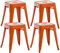 CLP 4er Set Sitzhocker Armin Aus Metall I Stapelbarer Hocker I Sitzhöhe Von 46 cm I Pflegeleichter Arbeitshocker, Farbe:orange