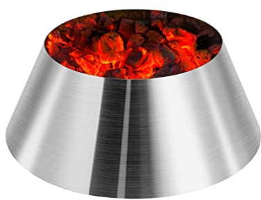 QuliMetal BBQ Whirlpool for Weber Kettle 22 26.75 Inches WSM, Big Green Egg, Kamado Joe, Weber Smokey Mountain Charcoal Briquet Holders, Stainless Steel BBQ Kettle Barbecue Charcoal Grill Accessories