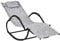 Outsunny Rocking Sun Lounger, Garden Rocking Chair Zero Gravity Lounge Chair, Outdoor Patio Recliner with Padded Pillow and Steel Frame, Grey