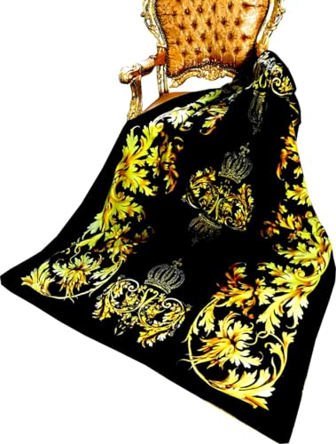 Harald Glööckler Luxus Wohndecke Pompöös by Casa Padrino Barock Krone Schwarz/Gold Glitzersteinen