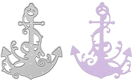 Stanzenshop Stanzschablone Anker mit Verschnörkelung, Meer, Boot, Schiff, Stanzformen, Schablonen, Scrapbooking, Kartenherstellung, DIY, Prägeschablonen