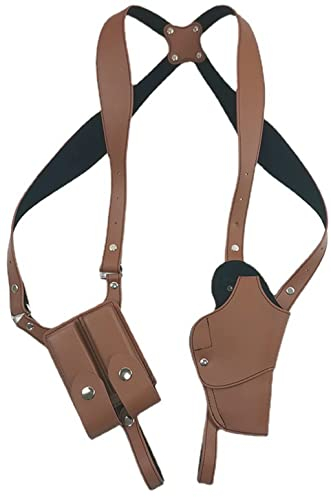 Schulterholster Pistolenholster Allgemeines Vertikales Pistolenholster Einstellbar Hidden Underarm Holster Oxford Tuch Mit Doppelmagazin braun