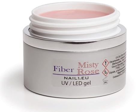 NAIL1.EU 30ml MakeUp UV LED 1-Phasen-Gel FIBER MISTY ROSE, Camouflage Allroundgel Fiberglasgel