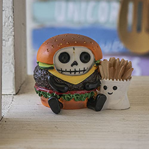 Pacific Giftware Furrybones Figur Burger | Hamburger Pommes lustiges Skelett Sammelfigur
