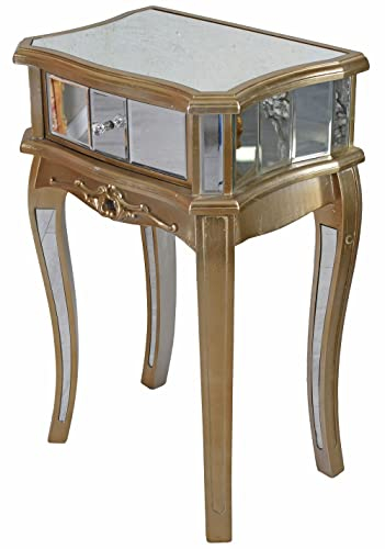 Luxus Konsole verspiegelt Lampentisch Beistelltisch Kommode 48cm breit Nachttisch vic501 Palazzo Exklusiv