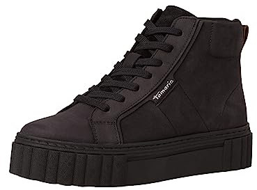 Tamaris Damen Schnürstiefel Leder; BLACK/LEOPARD/schwarz; 41 EU