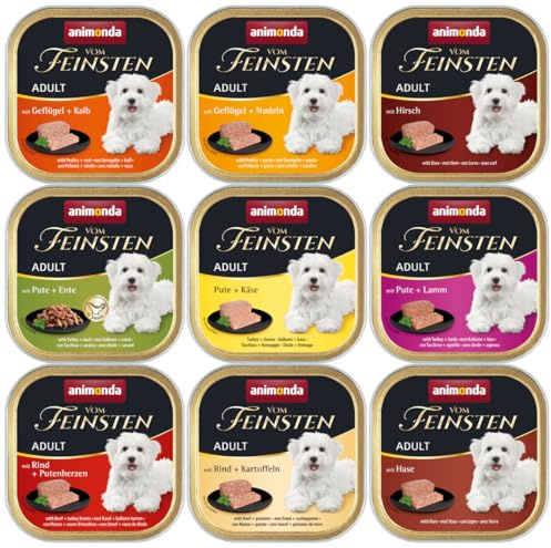 Animonda Vom Feinsten Adult 44 x 150g Mixpaket Hundefutter Nassfutter | 6 Sorten garantiert | zarte Stückchen in Sauce | ausgewogenes Alleinfutter Hund