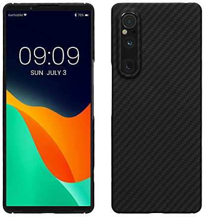 kalibri Schutzhülle kompatibel mit Sony Xperia 1 V - Hülle Aramid - Handy Cover Case Handyhülle Schwarz matt