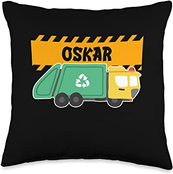 Waste Collector Dump Trash Recycling Lover Oskar Trash Kids Collector Ecologist Garbage Truck Throw Pillow, 16x16, Multicolor