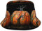 DJNGN Pumpkin and Tree Unisex Packable Brimmed Bucket Hat für Outdoor-Aktivitäten Schwarz