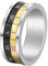 Epinki Ehering Verlobungsring, Edelstahl Ringe 8MM Römische Ziffern Spinner Ehering für Männer, Herrenring Dreifarbig Gr.62 (19.7)
