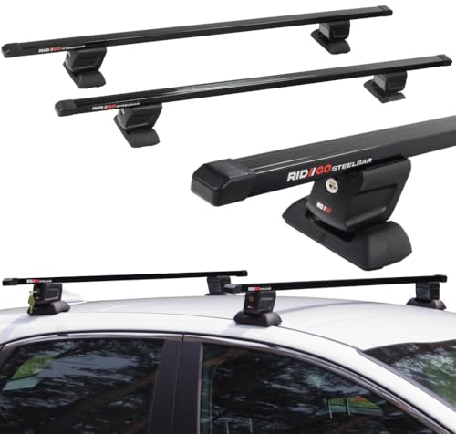 RIDIGO STEELBAR Dachträger für Hyundai i30 2 II GD 3/5-Tür 2012-2016 | Stahl, 75 kg Tragkraft, fixpunkte, Schwarz