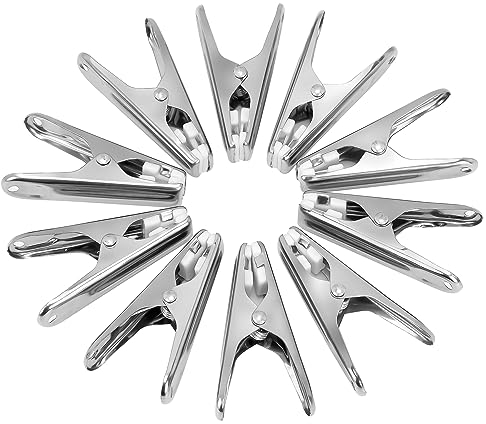 Stainless Steel Clothes Pegs 40pc Metal Clothes Pegs for Washing Line, Durable and Long-Lasting Laundry Strong Clips, Non-Slip and Strong Grip Heavy Duty Washing Pegs, Metal Clips Rust Proof