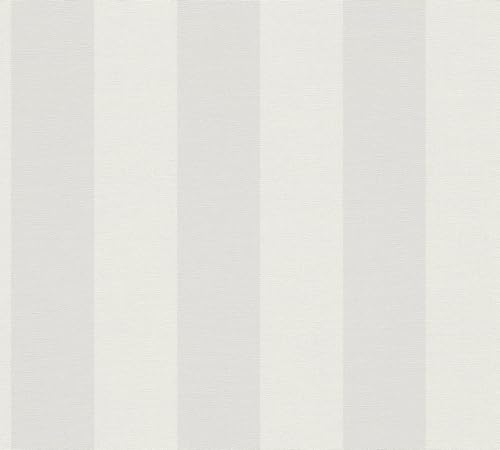 BRICOFLOR Tapete rosa weiß gestreift Klassische Vliestapete mit Blockstreifen ideal für Babyzimmer und Schlafzimmer