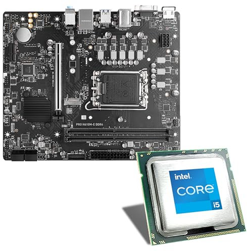 Mainboard Bundle | Intel Core i5-14400F, 6X 2500 MHz, MSI PRO H610M-E DDR4, 1x M.2 Port, PCIe 4.0 x16, USB 3.2 Gen1 | Tuning Kit | CSL PC Aufrüstkit