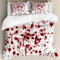 Tizhweqo Halloween Bettwäsche 135x200 Rot Bettwäsche Set Weiche Mikrofaser 3D Druck Blut Bettbezug Set mit Reißverschluss Bettbezüge und 2 Kissenbezug 80x80 cm B6529