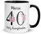 Kembilove Tazas personalizadas con nombre – Tazas 40 cumpleaños – Regalos cumpleaños hombre o mujer – Regalos originales de 40 cumpleaños – Taza cerámica 350ML (Flores)