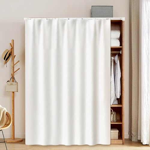Enigmaire Staubdichter Vorhang FüR Regale,Schrank Schatten Vorhang,Badezimmer,Staubdichter Vorhang FüR Regale,SchrankvorhäNge FüR KüChe,Badezimmer Gardinen,Mit Gleitschienen,FüR Regale,Wandpaneele