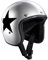 Bandit Open Motorcycle Helmet Jet Star Silver Gloss Custom Biker Style Visor Included Silver Gloss Star Open Helmet Stars (XL)