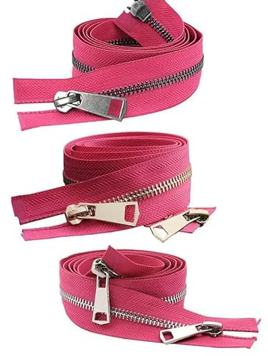 Zipper for Sewing 20/30/40/50/60/70/80cm 5# Colorful Open-end Double Sliders Metal Zipper DIY Handcraft For Cloth Pocket Garment Bags