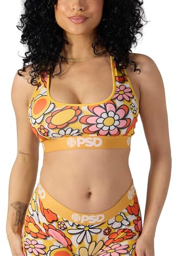 PSD Underwear Women's Floral Sports Bra, Large, Multi-colored