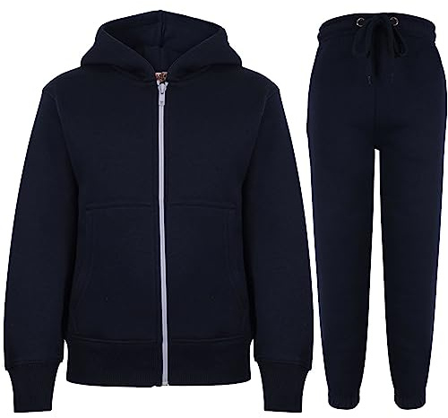 A2Z 4 Kids Youth Two Piece Athleisure Clothing - T.S Plain Navy 3-4.