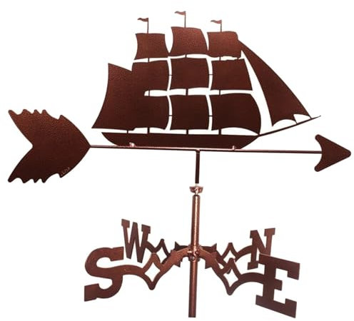 Wetterfahne aus Eisen, Segelschiff, Wetterfahne, Ornament, Dekoration für Haus, Garage, Kuppel, Scheune oder Pavillon