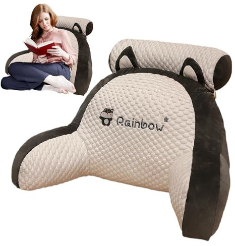 Huayeex Reading Pillow for Bed - Extra Large Reading Pillow With Neck/Arm Support With Extra Filled Shredded Me-mory Foam | Lumbar Cushion Pillows for Watching TV, Sitting In Bed, Gaming and Reading