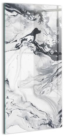Wallfluent Bild Für Badezimmer und Schlafzimmer Dicke 4mm Wanddekoration Wandbild Glasbild Gehärtetes Glas Mit Motiv 70x140cm - Tintenabstraktion