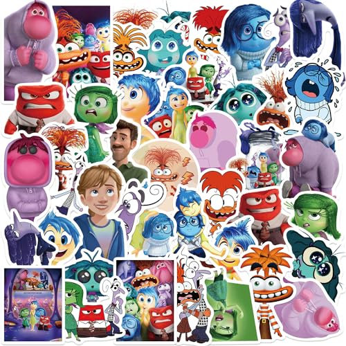Inside Out Aufkleber Inside Out Sticker Set 50 Stücke Niedlich Deko für Auto Laptop Skateboard Fahrrad Moped Motorrad Fahrrad Computer,Geeignet für Erwachsene Kinde