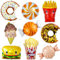 Pommes Donut Candy Folienballons Helium - 9 Stück Kinderparty Geburtstag Dekorationen Süßigkeiten Eiscreme Ballons Hamburger Luftballons für Jungen Mädchen Sommer Ice Cream Party Dekoration Geschenk