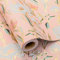 Wikadlik Rouleau de papier cadeau motif fleur rose – 43 cm x 10 m élégant floral doré brillant emballage cadeau pour anniversaire, mariage, fête des mères, Saint-Valentin