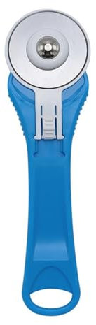 Cutter rotatif pour tissu - Roulette de coupe pour tissu - Cutter rotatif de 45 mm en acier inoxydable - Cutter rotatif pour matelassage avec poignée ergonomique, bleu, Voir description, Voir