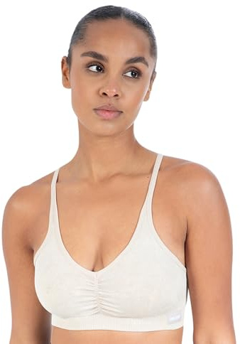 SMILODOX Sport BH Damen Batik Scrunch Icon, Shaped Fit, Blickdicht Push Up BH, V-Ausschnitt BH ohne Bügel, herausnehmbare Cups, verstellbare Träger Bustier, Yoga, Fitness & Training