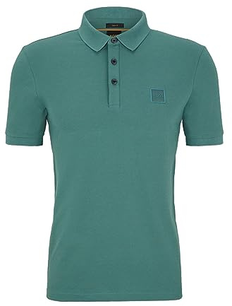 BOSS Mens HBO Passenger Premium Design Polo Shirt Short Open Green 6XL