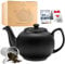 Teekanne mit Siebeinsatz Liverpool Teekanne Mit Edelstahlahl Sieb aus Keramik von URBAN LIFESTYLE, Teekanne die tropffrei ist. Teekanne Keramik Mit Siebeinsatz Teapot Teekanne (Schwarz Matt 1.1L)