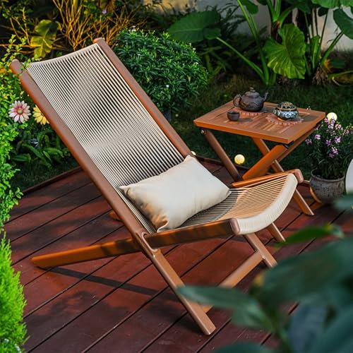 Outdoor-Loungesessel aus Aluminium, wasserdicht, mit Kordelzug, perfekt für Pool, Garten, Veranda, Pool, Deck, Hinterhof, Terrasse, Braun, 2 Stück