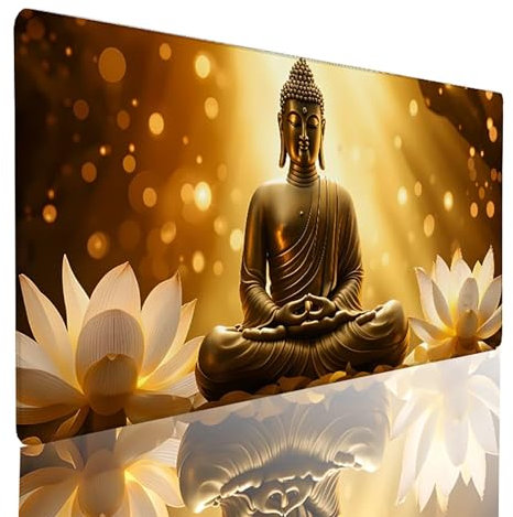 Zen Gaming Mauspad XXL 60 x 30 cm, Mousepad Gelb Schreibtischunterlage Wasserdicht Und rutschfest Mouspad mit VernäHten Kanten Verbessert PräZision und Geschwindigkeit Geeignet für BüRospiele 60-C