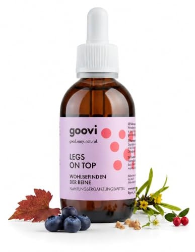 GOOVI Legs On Top | Flüssiges Nahrungsergänzungsmittel mit roter Weinrebe & Mäusedorn, 30-Tage-Kur, Ohne Zuckerzusatz