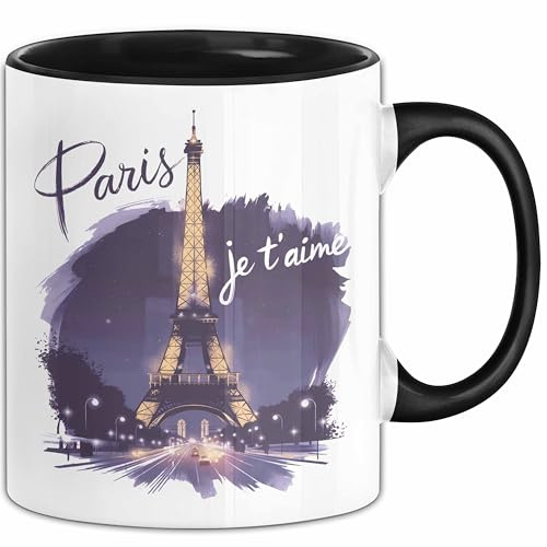 Frankreich Paris Eiffelturm Tasse Geschenk Lustige Geschenkidee Spruch (Schwarz)