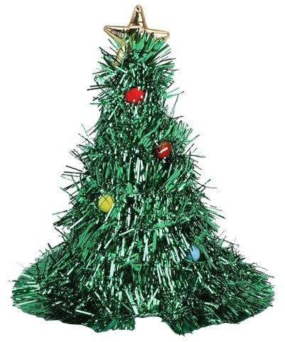 Masyrt Weihnachts Baum Hut,Weihnachts Baum Lametta Xmas Trees Hut, Spaß Festliche Augen Fangen Weihnachts Bäume Stern Kostüm Hüte Dekoration für Weihnachts Feiern und Festliche