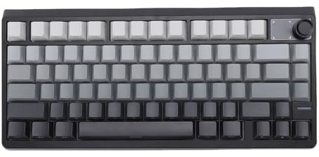 Plyisty Kabellose Gaming-Tastatur, 79 Tasten, Mechanische Tastatur, Bluetooth/2,4 GHz/USB-C, PBT-Tastenkappen mit Farbverlauf, 4000-mAh-batterie, 20 Voreingestellte Lichteffekte (Schwarzgrau)