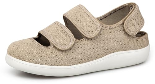 Hsyooes Sandales de rééducation Femme Chaussures diabétiques Hommes Chaussons Orthopédique Respirable Réglables Pantoufles Anti-dérapante Edema Swollen