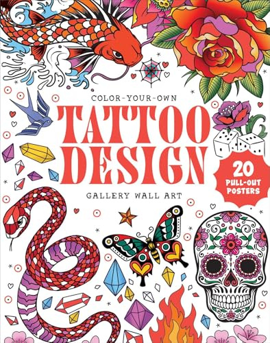Tattoo Design Coloring Book: Color-your-own Gallery Wall Art