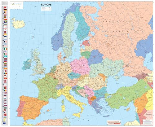 Europe Political - Michelin rolled & tubed wall map Encapsulated: Wall Map (Michelin Wall Maps)