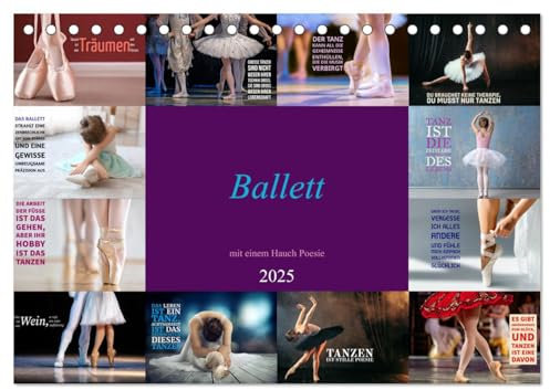 Ballett mit einem Hauch Poesie (Tischkalender 2025 DIN A5 quer), CALVENDO Monatskalender: Eine magische Synergie (CALVENDO Kunst)