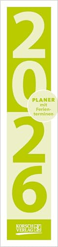 Streifenplaner Compact Grün 2026: Wandplaner und Bürokalender als praktische Monatsübersicht I Streifenkalender schmal: 11,8 x 50 cm