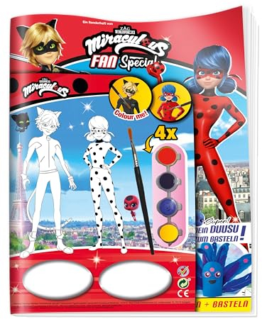 Miraculous Sonderheft Fan Special | Ladybug & Cat Noir Figur zum Bemalen | Überraschungs-Spaß mit Ladybug und Cat Noir